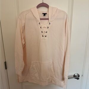 Cozy Ballet Pink Lace-Up Hoodie